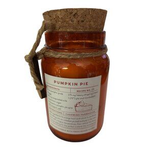 Charming Farmhouse Pumpkin Pie Scented Candle Large Glass Jar With Spoon Accent